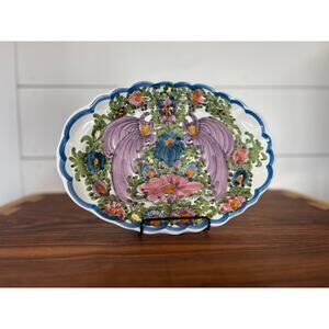 Vintage Skyros Designs Hand Painted Ceramic Plate Decorative Greece